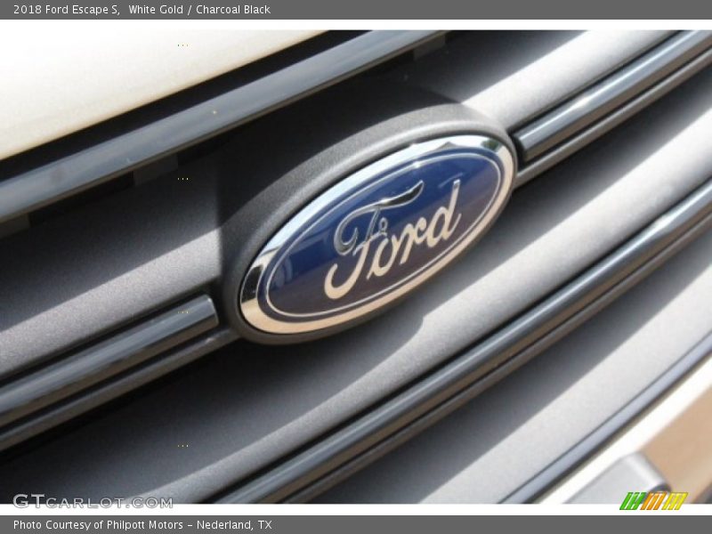 White Gold / Charcoal Black 2018 Ford Escape S