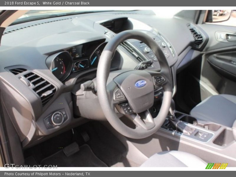 White Gold / Charcoal Black 2018 Ford Escape S
