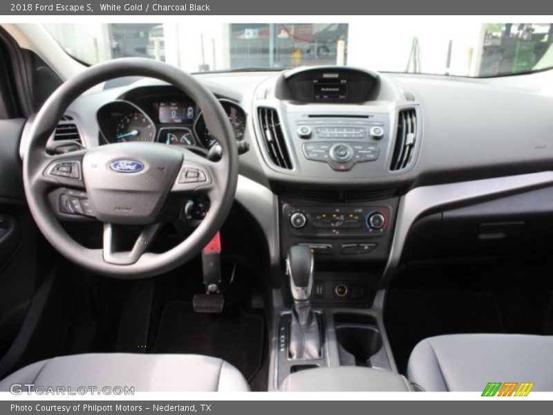 White Gold / Charcoal Black 2018 Ford Escape S