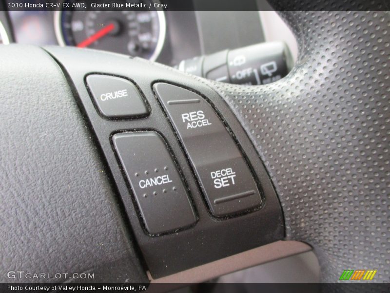 Glacier Blue Metallic / Gray 2010 Honda CR-V EX AWD