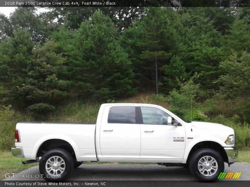 Pearl White / Black 2018 Ram 3500 Laramie Crew Cab 4x4