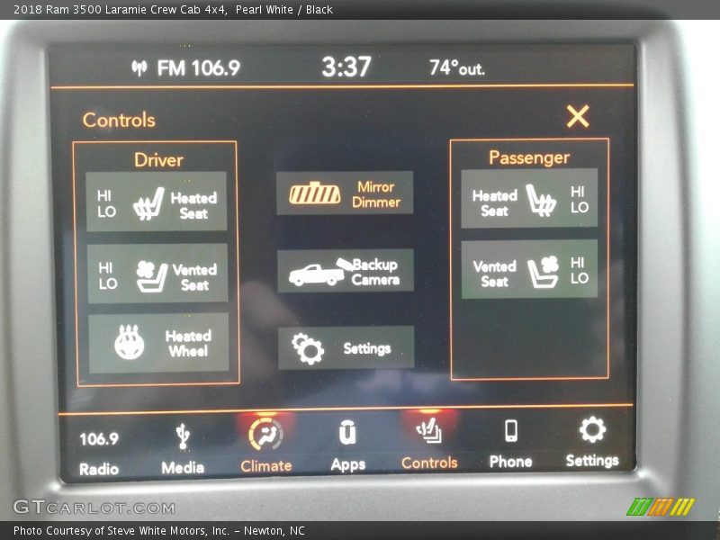 Controls of 2018 3500 Laramie Crew Cab 4x4