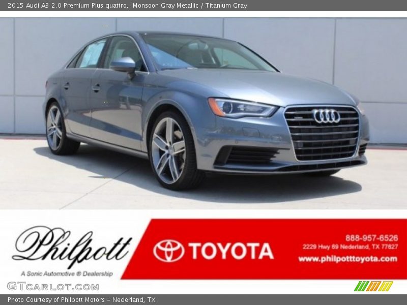 Monsoon Gray Metallic / Titanium Gray 2015 Audi A3 2.0 Premium Plus quattro