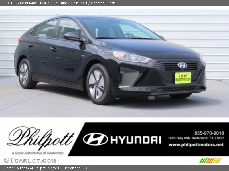 Black Noir Pearl / Charcoal Black 2018 Hyundai Ioniq Hybrid Blue