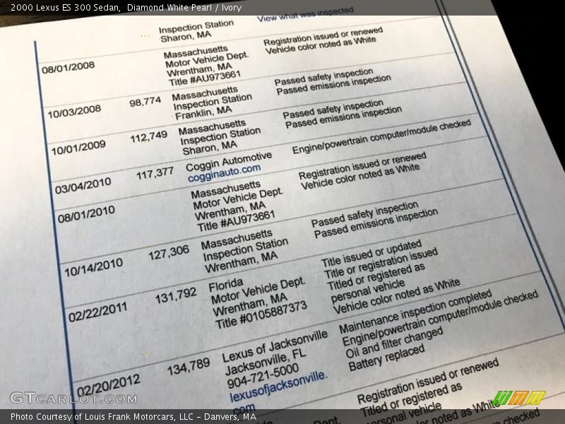 Diamond White Pearl / Ivory 2000 Lexus ES 300 Sedan