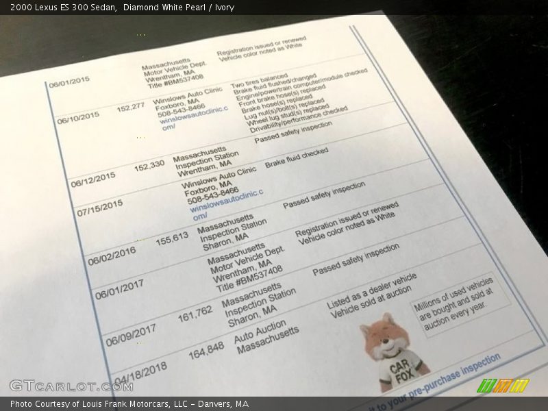 Diamond White Pearl / Ivory 2000 Lexus ES 300 Sedan