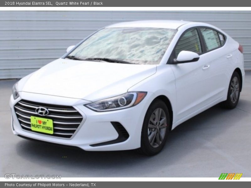 Quartz White Pearl / Black 2018 Hyundai Elantra SEL