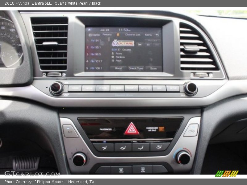 Quartz White Pearl / Black 2018 Hyundai Elantra SEL