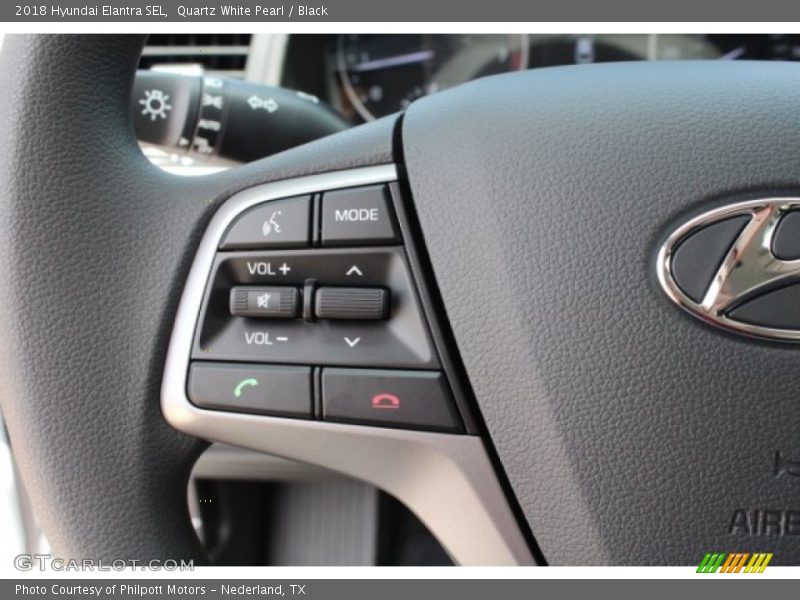 Quartz White Pearl / Black 2018 Hyundai Elantra SEL