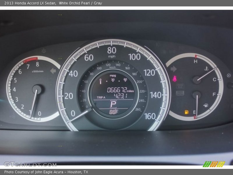 White Orchid Pearl / Gray 2013 Honda Accord LX Sedan