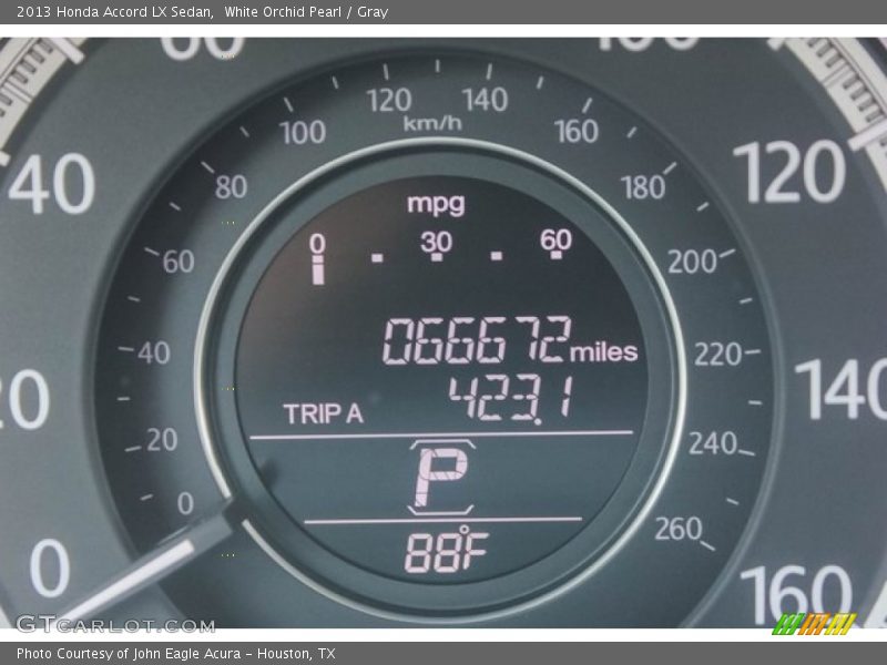 White Orchid Pearl / Gray 2013 Honda Accord LX Sedan
