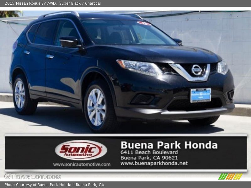 Super Black / Charcoal 2015 Nissan Rogue SV AWD