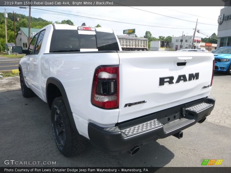 Bright White / Black/Red 2019 Ram 1500 Rebel Quad Cab 4x4