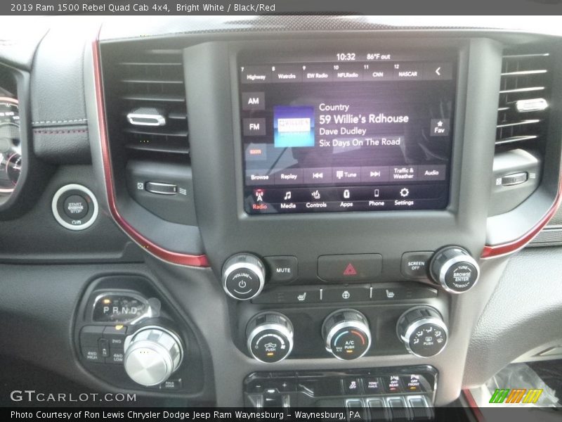 Bright White / Black/Red 2019 Ram 1500 Rebel Quad Cab 4x4