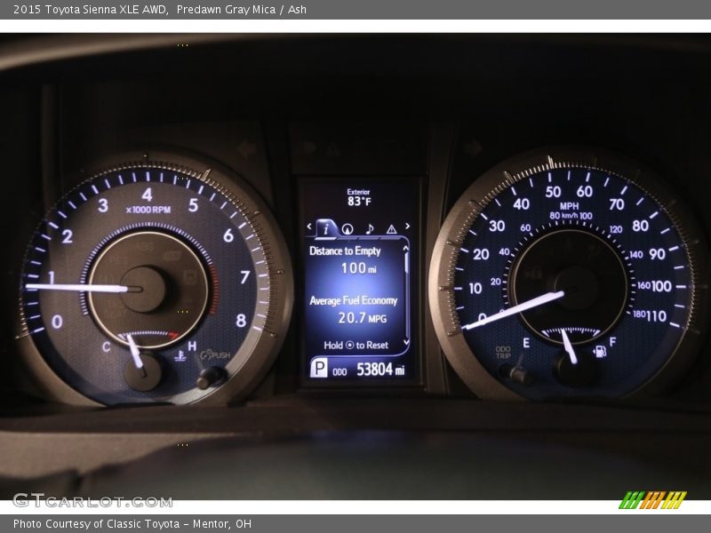 Predawn Gray Mica / Ash 2015 Toyota Sienna XLE AWD