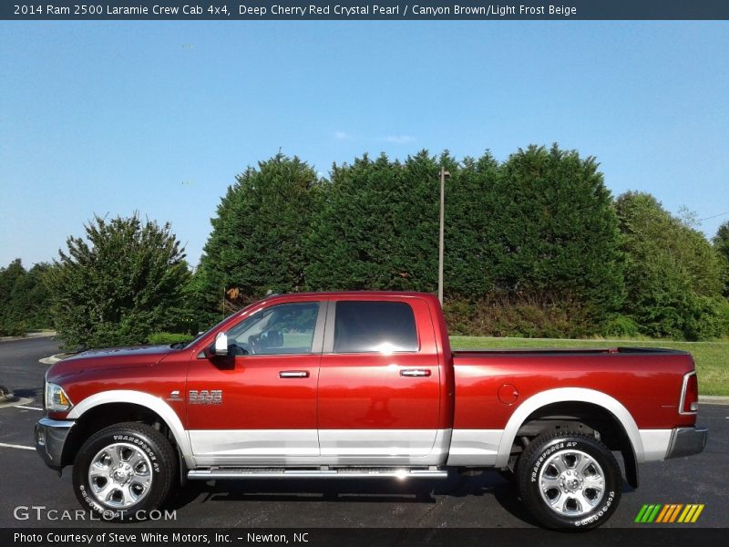 Deep Cherry Red Crystal Pearl / Canyon Brown/Light Frost Beige 2014 Ram 2500 Laramie Crew Cab 4x4
