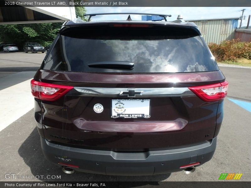 Black Currant Metallic / Jet Black 2018 Chevrolet Traverse LT AWD