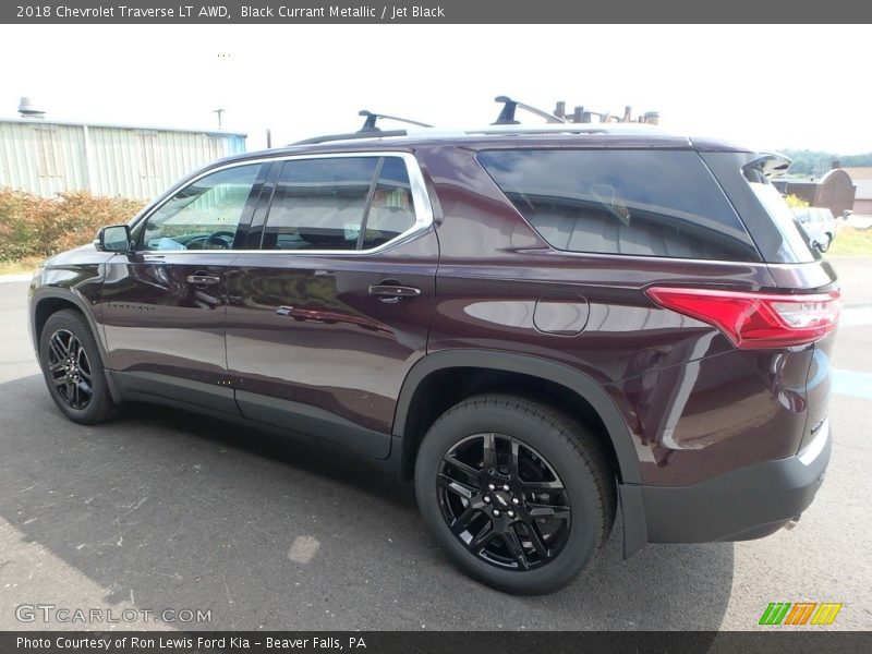 Black Currant Metallic / Jet Black 2018 Chevrolet Traverse LT AWD