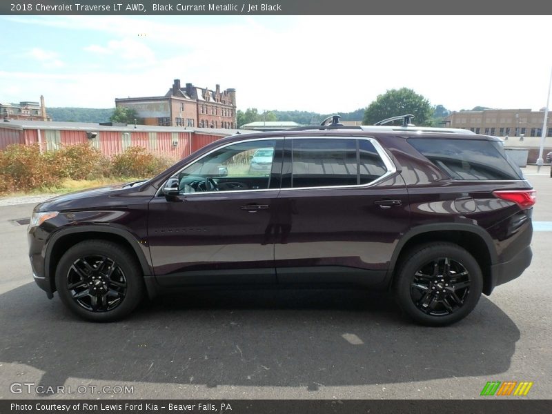 Black Currant Metallic / Jet Black 2018 Chevrolet Traverse LT AWD