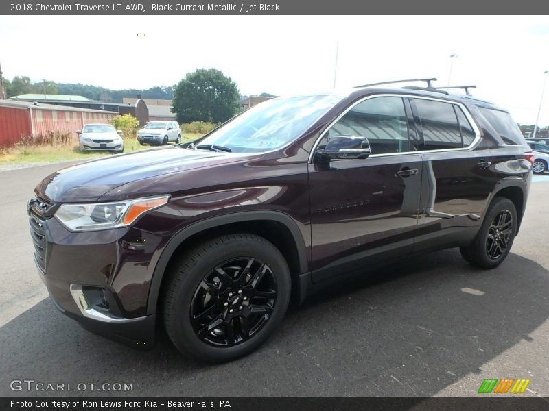Black Currant Metallic / Jet Black 2018 Chevrolet Traverse LT AWD