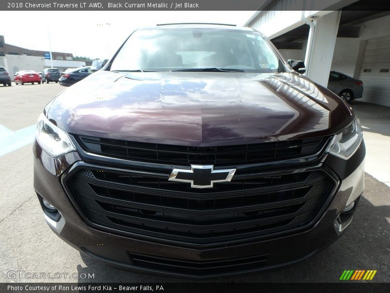 Black Currant Metallic / Jet Black 2018 Chevrolet Traverse LT AWD