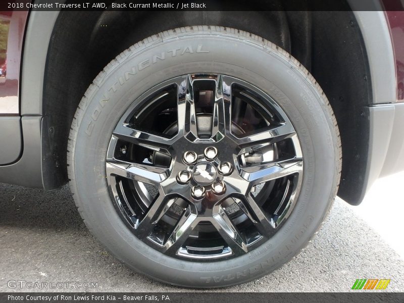 Black Currant Metallic / Jet Black 2018 Chevrolet Traverse LT AWD