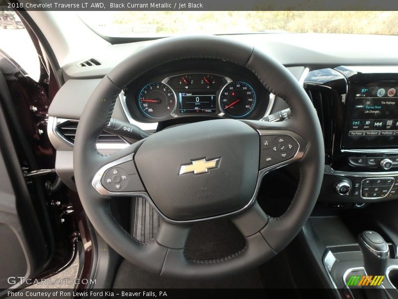 Black Currant Metallic / Jet Black 2018 Chevrolet Traverse LT AWD