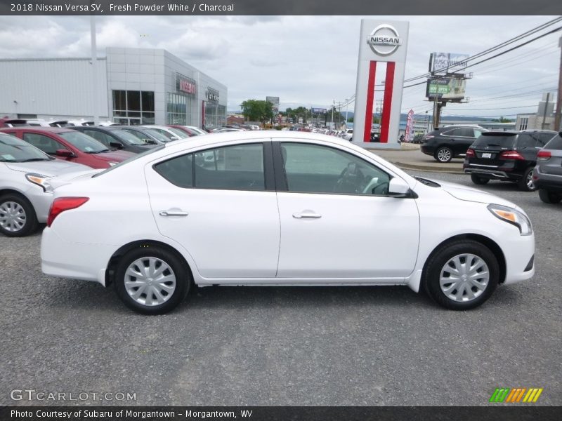Fresh Powder White / Charcoal 2018 Nissan Versa SV