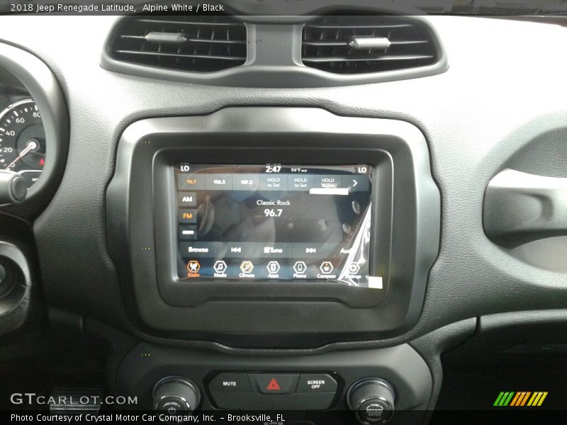 Alpine White / Black 2018 Jeep Renegade Latitude