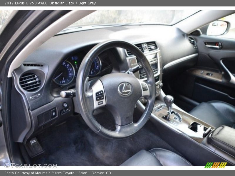 Obsidian Black / Light Gray 2012 Lexus IS 250 AWD