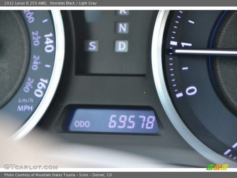 Obsidian Black / Light Gray 2012 Lexus IS 250 AWD