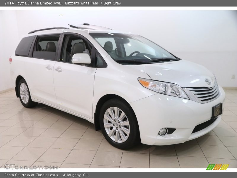 Blizzard White Pearl / Light Gray 2014 Toyota Sienna Limited AWD