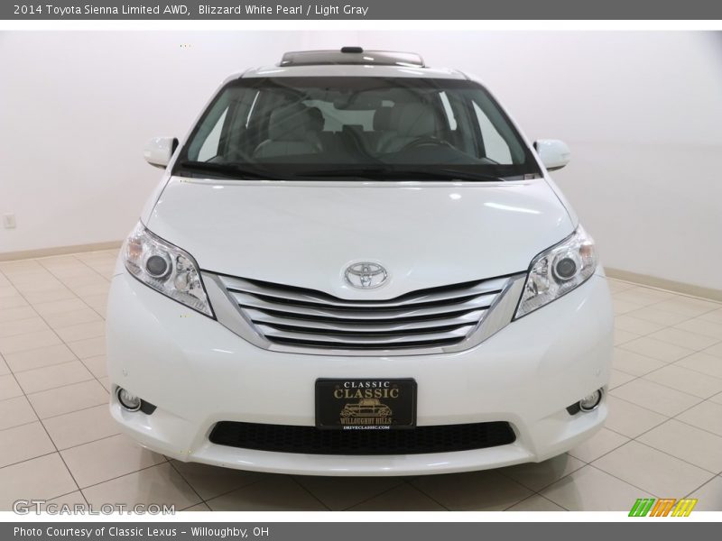 Blizzard White Pearl / Light Gray 2014 Toyota Sienna Limited AWD