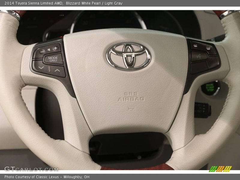 Blizzard White Pearl / Light Gray 2014 Toyota Sienna Limited AWD