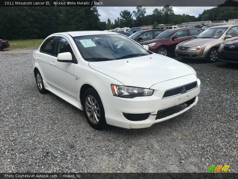 Wicked White Metallic / Black 2011 Mitsubishi Lancer ES
