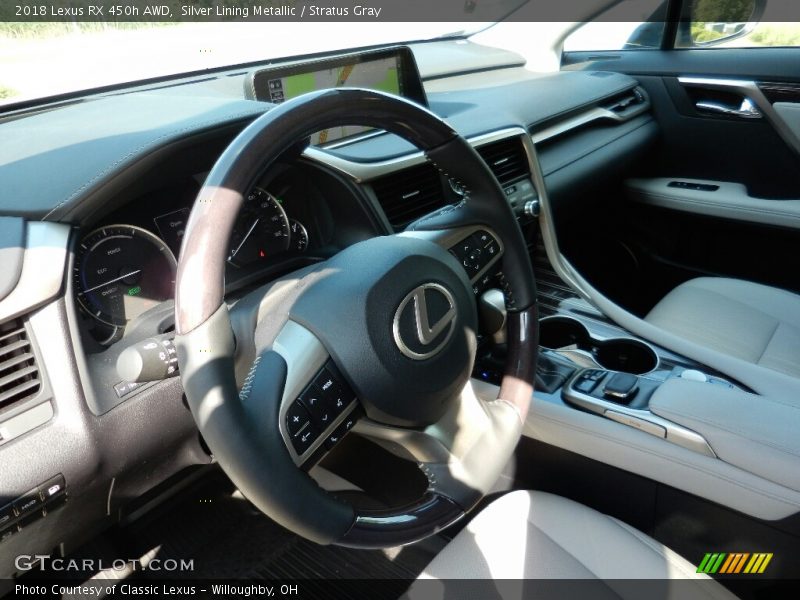 Silver Lining Metallic / Stratus Gray 2018 Lexus RX 450h AWD