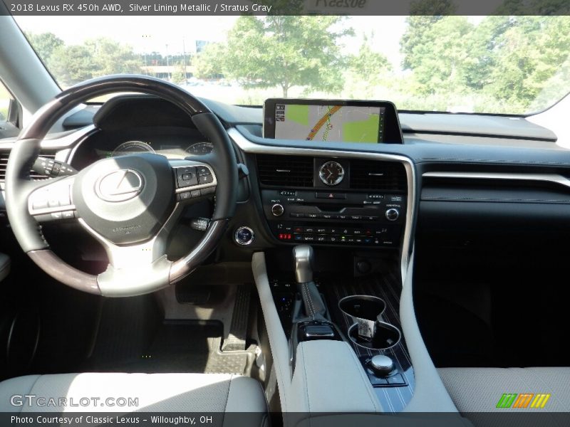 Silver Lining Metallic / Stratus Gray 2018 Lexus RX 450h AWD