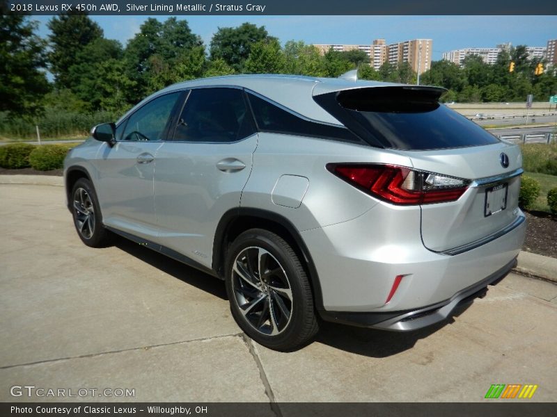 Silver Lining Metallic / Stratus Gray 2018 Lexus RX 450h AWD