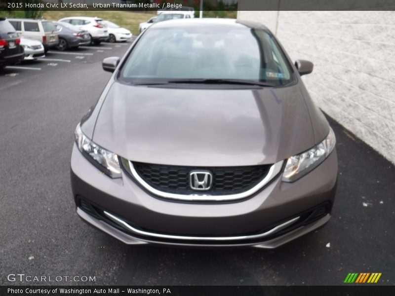 Urban Titanium Metallic / Beige 2015 Honda Civic LX Sedan