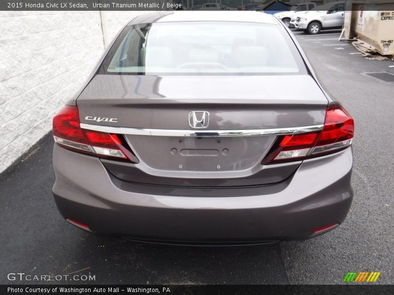 Urban Titanium Metallic / Beige 2015 Honda Civic LX Sedan
