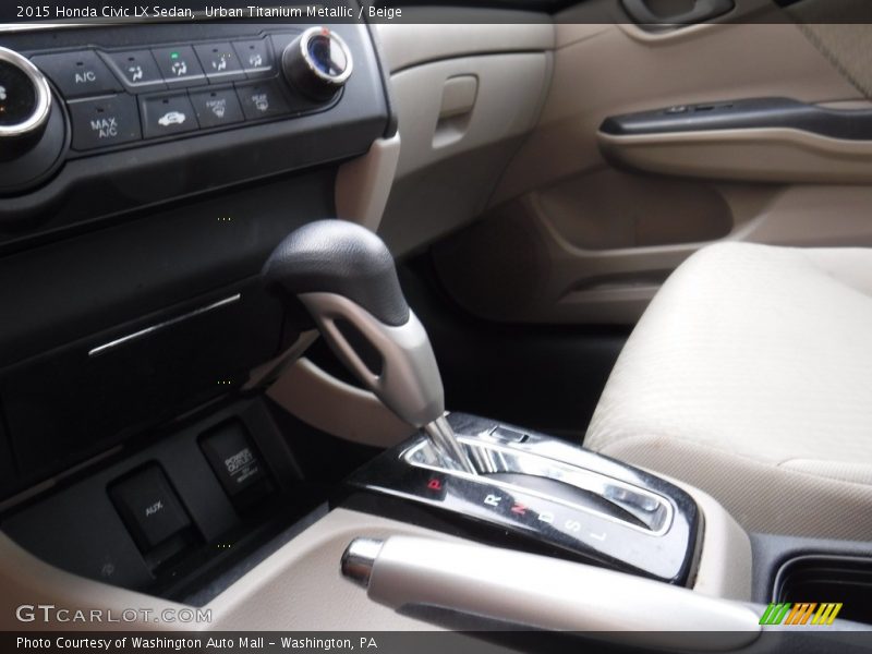 Urban Titanium Metallic / Beige 2015 Honda Civic LX Sedan