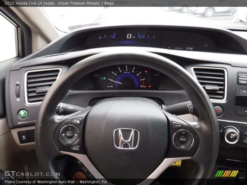 Urban Titanium Metallic / Beige 2015 Honda Civic LX Sedan