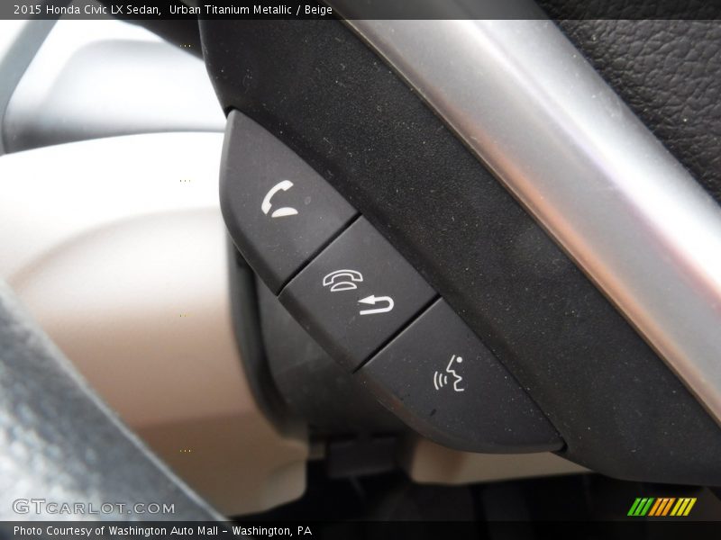 Urban Titanium Metallic / Beige 2015 Honda Civic LX Sedan