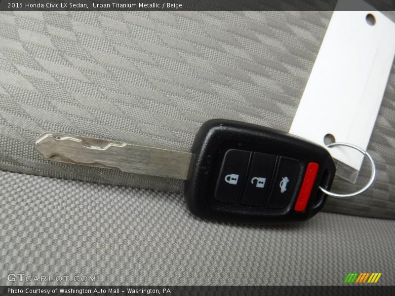 Urban Titanium Metallic / Beige 2015 Honda Civic LX Sedan