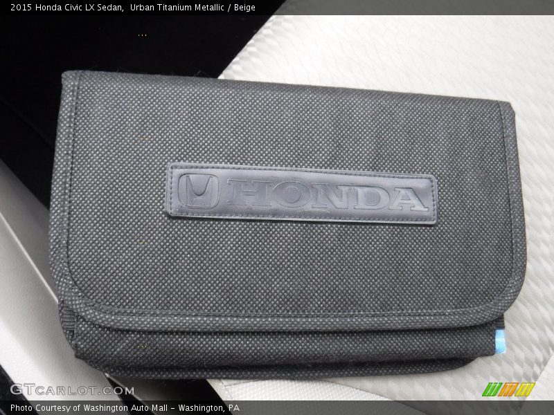 Urban Titanium Metallic / Beige 2015 Honda Civic LX Sedan