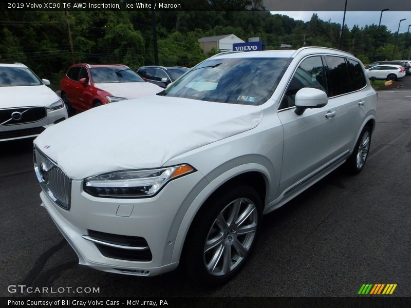 Ice White / Maroon 2019 Volvo XC90 T6 AWD Inscription