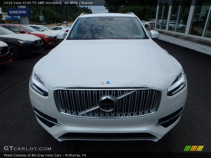 Ice White / Maroon 2019 Volvo XC90 T6 AWD Inscription