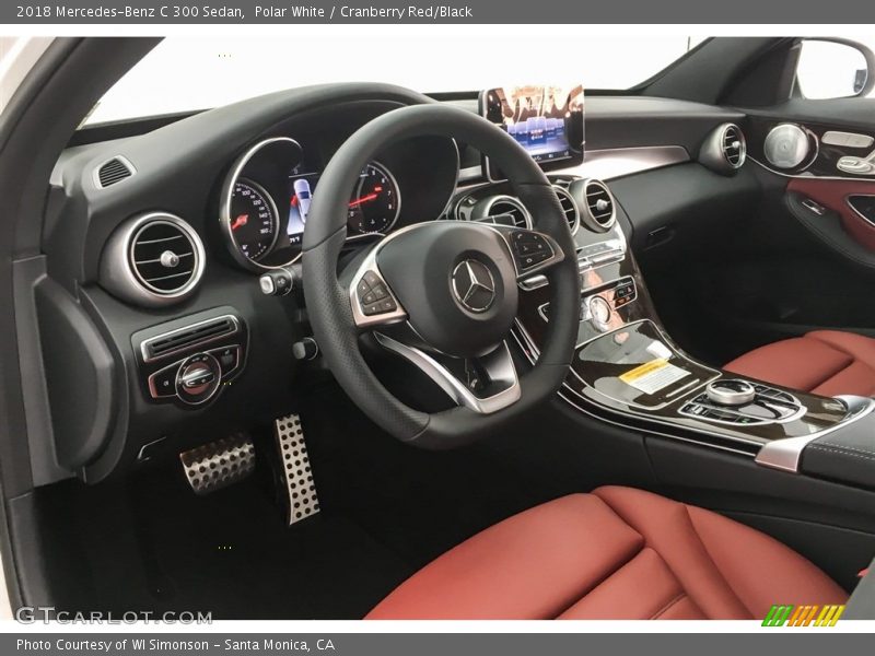 Polar White / Cranberry Red/Black 2018 Mercedes-Benz C 300 Sedan