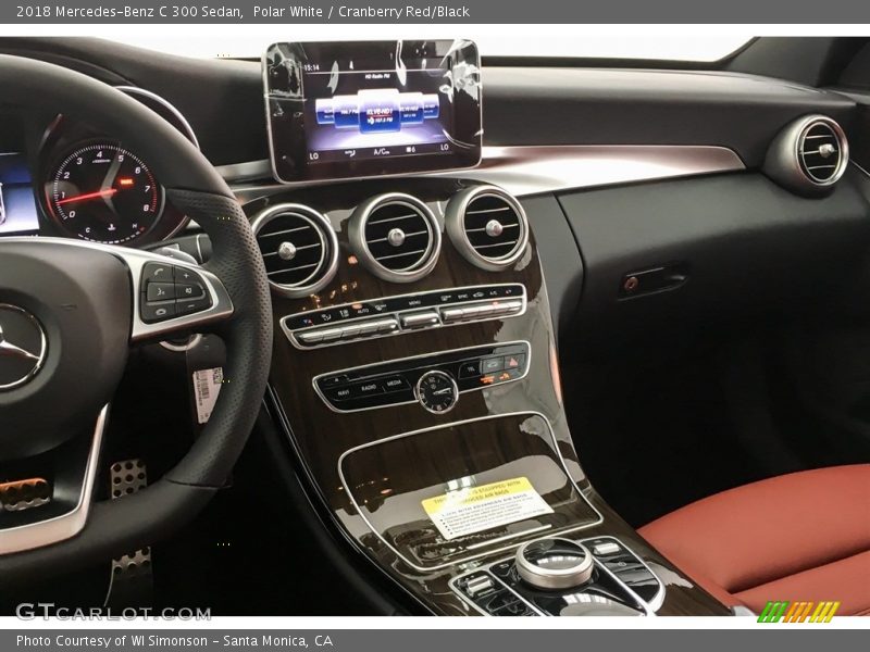 Polar White / Cranberry Red/Black 2018 Mercedes-Benz C 300 Sedan