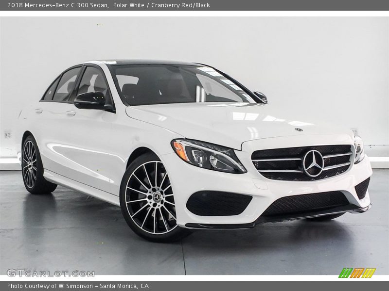 Polar White / Cranberry Red/Black 2018 Mercedes-Benz C 300 Sedan
